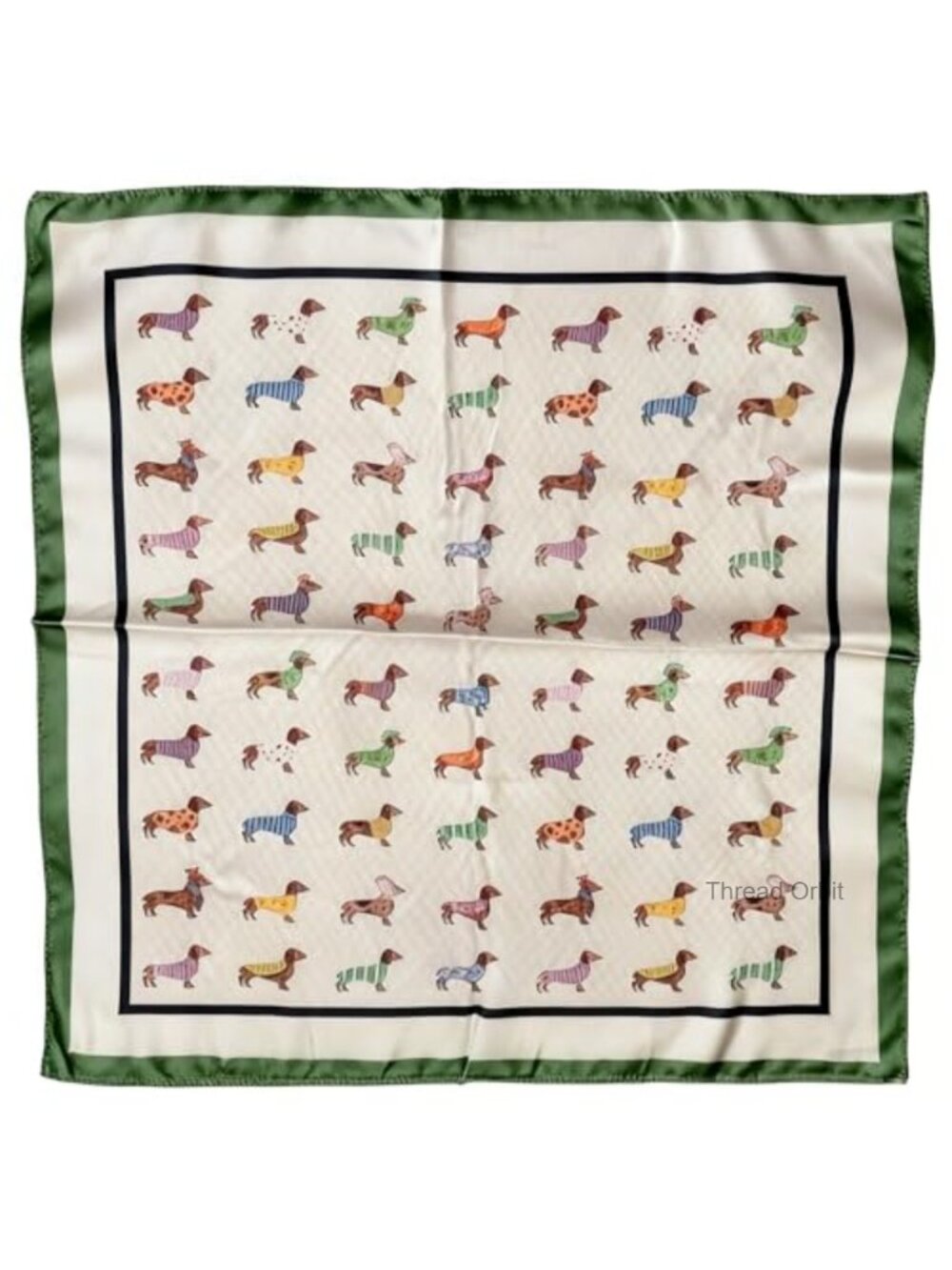 Dachshund Head Scarf 27.5in Square Polyester Lightweight Hair Wrap